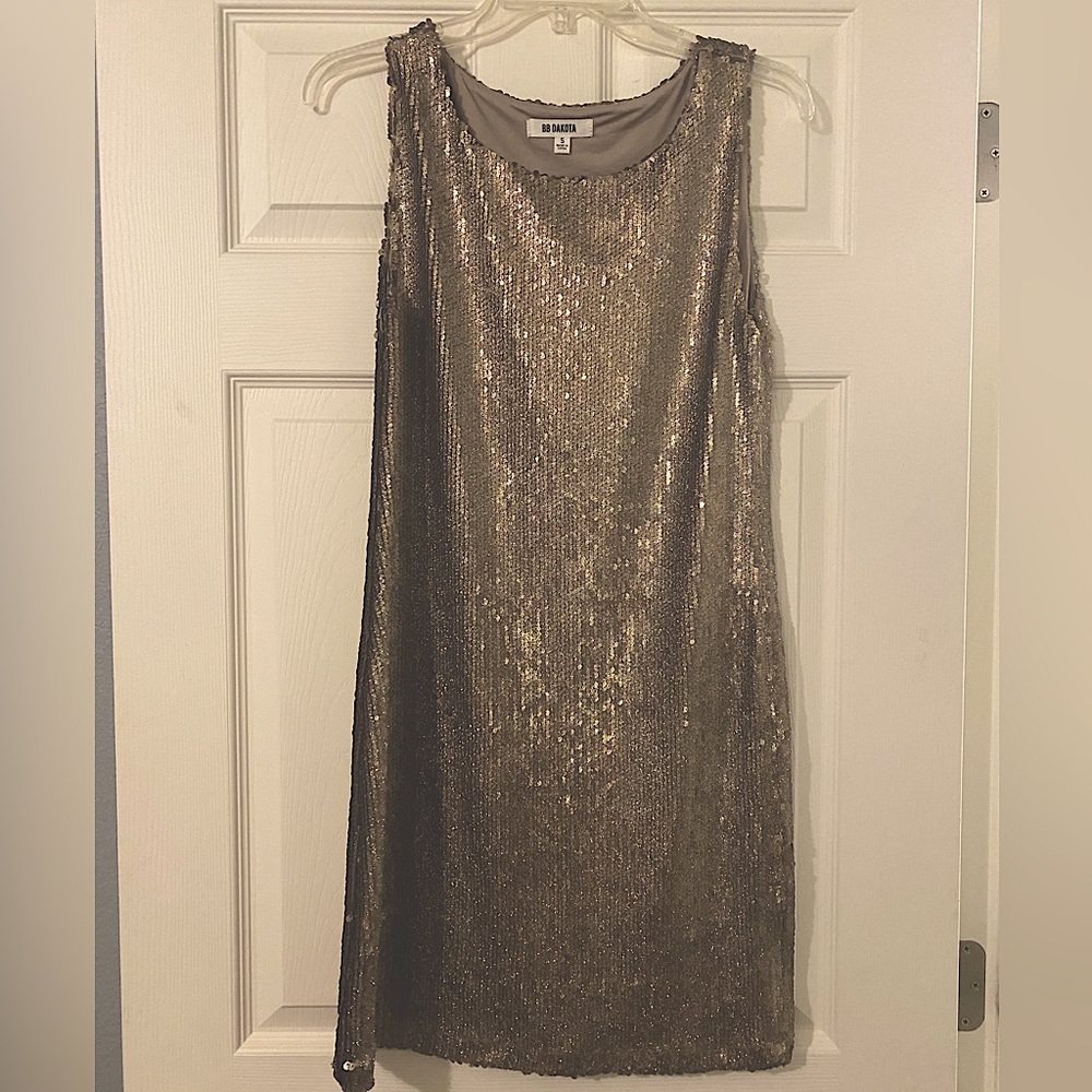 Gold sequin dress